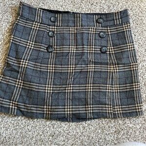 🦋 GAP Factory Grey Plaid Mini Skirt Preppy Office Formal School Girl Size 12